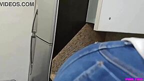 i grab her big ass while she cleans the kitchen for rough anal