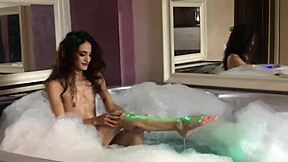 I bathe my small tits in pretty teen webcam session