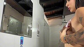 Swallow Cum Before Bathing For Work! Cute Latina Teen Rides Cowgirl With Big Natural Tits And Creampie In Bed.