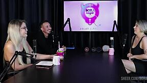 Mary Red Queen appears in compilations on Bora Cast with Bruna Carlos. Watch her in sheer red lingerie during interviews and group sessions involving cuckold humiliation and outdoor fetish play.