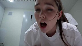 Stepsister surprises with breakfast but craves my cum filling her tight pussy after wild ride.