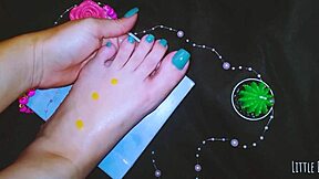 Intense foot massage leads to explosive orgasm in homemade fetish play