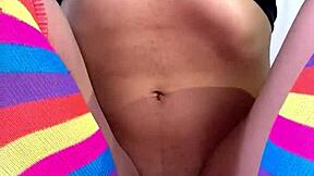 Petite tetona gets missionary pounding after school leading to creampie orgasm.