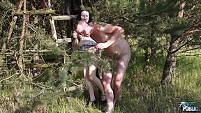 Pure love hidden in woods with hard fucking