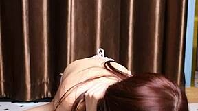 i love sucking this dildo before giving it a footjob as cute asian april maxima.