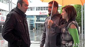 boy-friend sells his sweet-looking legal age teen 18+ager girlfriend for hardcore blowjob and rough pussy fucking with friend.