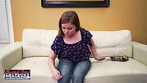 Hairy blonde Lauren rimmed before ass fucking!