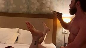 Hot spontaneous hotel encounter with a stranger! This cute redhead babe takes his monster cock in part 3.
