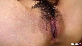 Small Teen 18+ From Japan Gets Teased By Older Guy Fingering Hairy Pussy To Squirt Orgasm Before Huge Creampie Sex