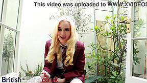 British Blonde Student Smoking Joi