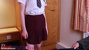 Naughty College Student in Lingerie and Pantyhose Masturbates with Toys for First Time Orgasm as Teen Solo Fetish