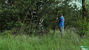 Pure love hidden in woods with hard fucking