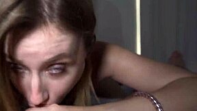 blue eyed teen deepthroats two monster cocks and rides them rough in homemade threesome 😈