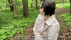 Naughty Chick Fucks Outside in Forest Meadow and Public Places