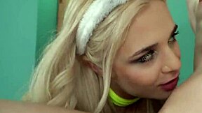 Grandpa sets up a dirty Easter egg hunt that turns into a hot threesome with two young 18+ bunnies sharing his big load.