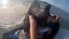 Loucuras No Jet Ski No Mar Do Guarujá Sp First Time Brazilian Latina Teen On Beach With Big Ass Long Hair