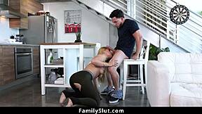 stepbros girlfriend leaves him high and dry but stepsis picks up with tight pussy doggystyle fuck