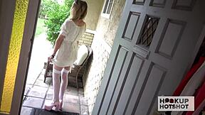 BLONDE CUTIE PIE NIKOLE NASH TAKES BRYAN GOZZLINGS COCK UP HER ASS