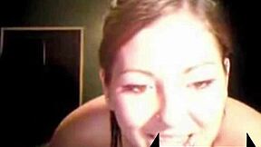 teen demonstrates lap dance skills using dildo on webcam4free com platform