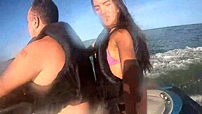 Loucuras No Jet Ski No Mar Do Guarujá Sp First Time Brazilian Latina Teen On Beach With Big Ass Long Hair