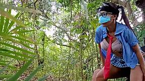pinay teen 18+ college secretly meets school guard in jungle for passionate cum in pussy