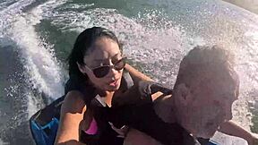 Loucuras No Jet Ski No Mar Do Guarujá Sp First Time Brazilian Latina Teen On Beach With Big Ass Long Hair