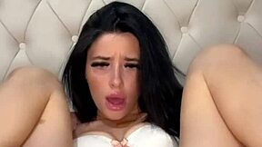 horny british slut starts playing with herself on webcam. she uses toys for intense squirting orgasm in college dorm.