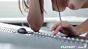 Hot petite 18+ brunette teen 18+ shows passion in lingerie dance moves