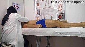 Big cock rises hard in front of curvy brazilian nurse at hospital with tight pussy patient