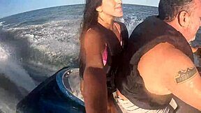 Loucuras No Jet Ski No Mar Do Guarujá Sp First Time Brazilian Latina Teen On Beach With Big Ass Long Hair