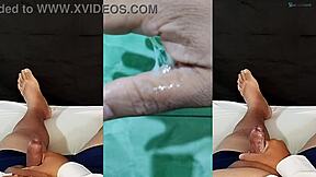 Fiquei excitado pensando na MINHA EX NAMORADA e bati uma punheta ficando com a mão toda gozada minha esposa não pode saber disso WATCH ON SHEER RED