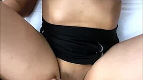 Petite tetona with big tits gets missionary pounding after school in cheating creampie orgasm.