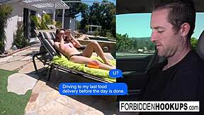 Delivery Driver Hooks Up With Horny Step Sister