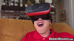 Ebony hottie anya ivy gets screwed by young 18+ vr fan with big cock blowjob and cowgirl riding