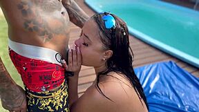 party at the mansion pool with my friend's wife and her young stepdaughter