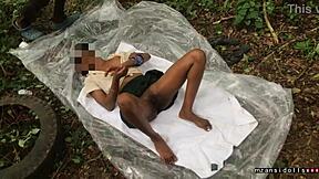 I'm this 18 year old ebony teen gettin' fucked doggystyle in the jungle by old lover... oh man