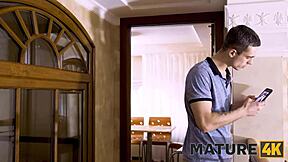 Red bra mature gets bonked by horny stepson! 🔥😈