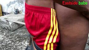 Ebony chubby milf takes big black cock deepthroat and creampie in outdoor hardcore banging?