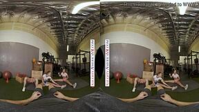 Can sexy babes Kyler Quinn and Paige Owens really tag team that gym stud?