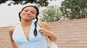 Pig Tailed Teen Fucks Stranger Outdoors