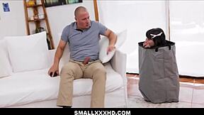 Oh man, I caught my stepdad Danny Mountain watching me, and now this petite brunette stepdaughter with tattoos is sucking his big cock... Remi Raw here, feeling all taboo and rough!