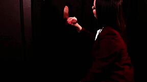 Student Sucks Cock Deep At Gloryhole Swallows Cum