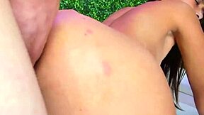 Petite slut has rough quickie sex with two cousins fucking her big pussy boldly.