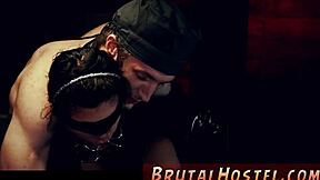 Redhead teen joins intense threesome with bound Latina in high-definition domination scene