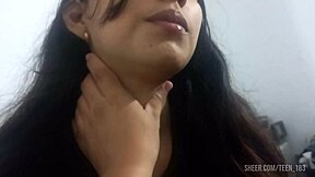 Teen slim 18 year old fondles perfect tits in pov homemade riding orgasm