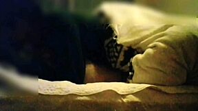 Sexy wife in red lingerie tempts for secret sex with cowgirl riding and handjob close up