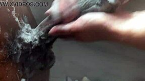 horny college white girl worships huge bbc with handjob cumshot in shower uh i mean like big cock masturbation