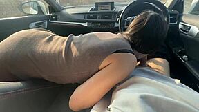 So this student babe went on her first date and ended up giving a blowjob right in the car outdoors.