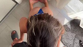 I'm tired of just watching, but let me use your mouth step sis - stepsister caught me and I fuck her mouth cum on face.