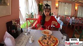 hot busty amateur thai teen polly licks and rides big white cock for oral sex